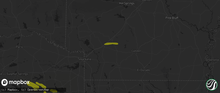 Hail map in Emmet, AR on May 8, 2026