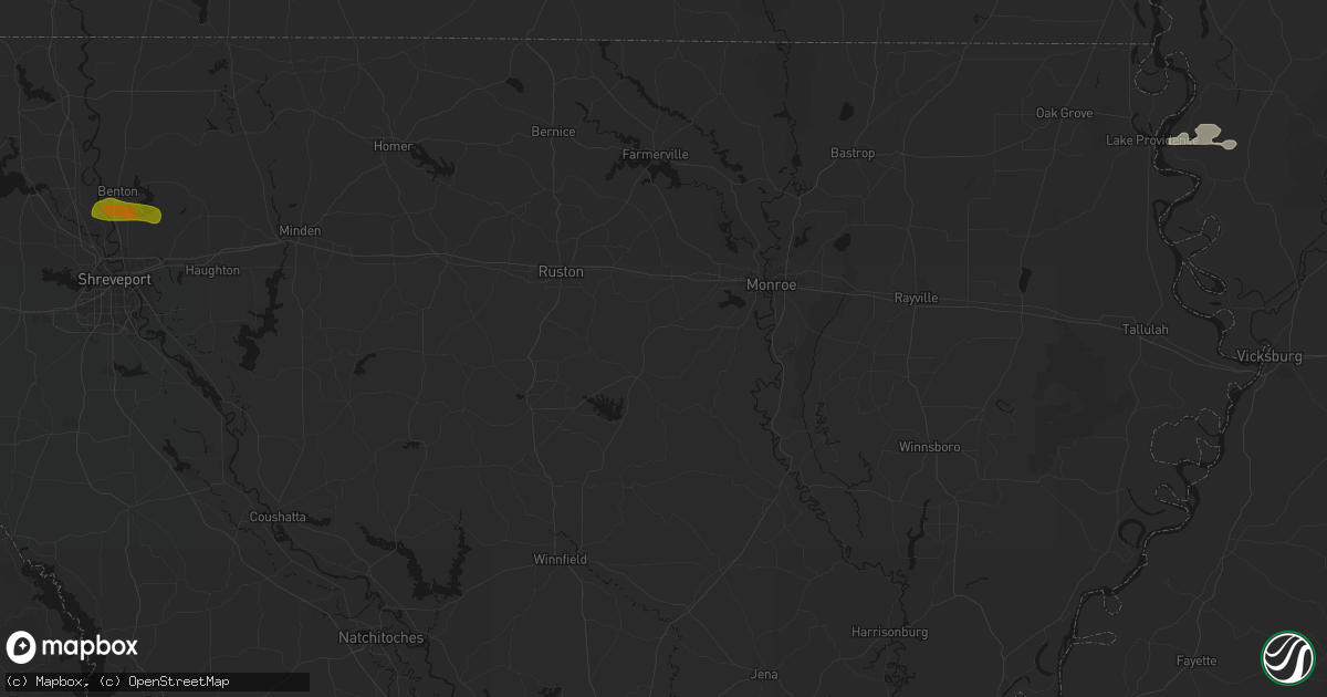 Hail map in Eros, LA on May 8, 2026