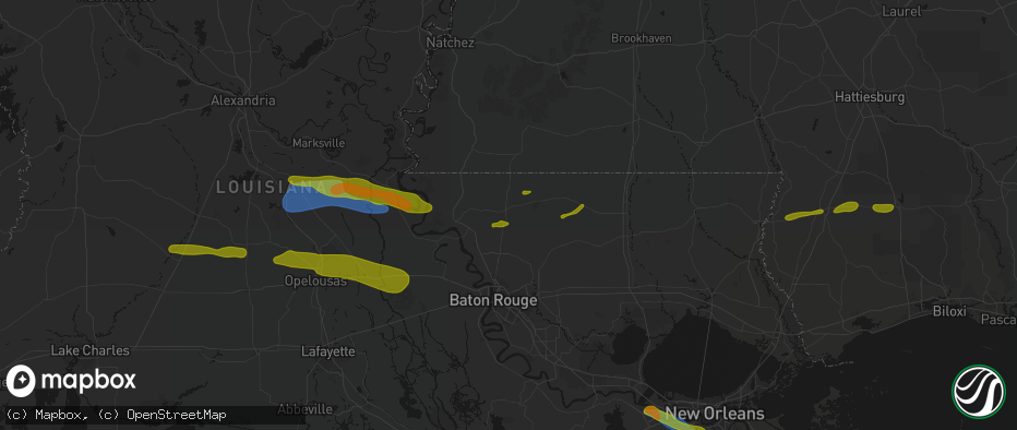 Hail map in Ethel, LA on May 8, 2026