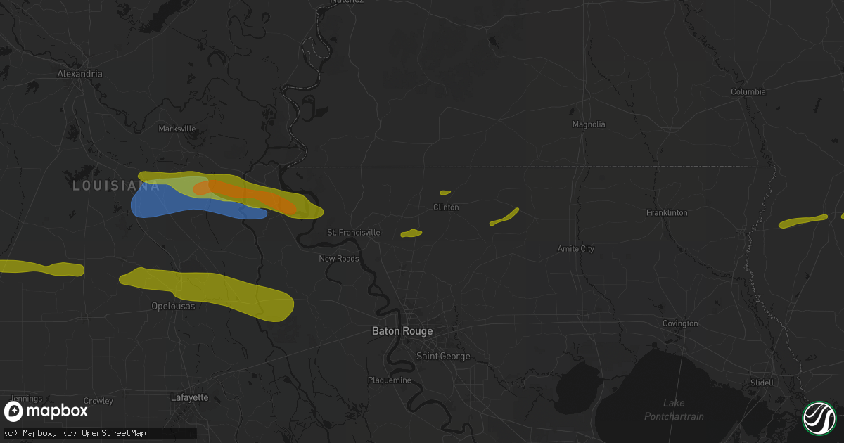 Hail map in Ethel, LA on May 8, 2026
