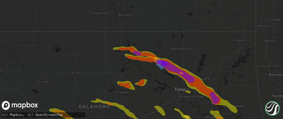 Hail map in Fairfax, OK on May 8, 2026