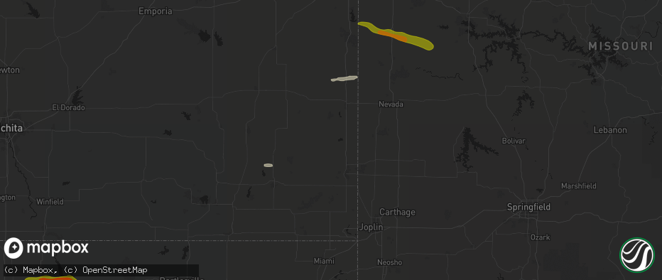Hail map in Farlington, KS on May 8, 2026