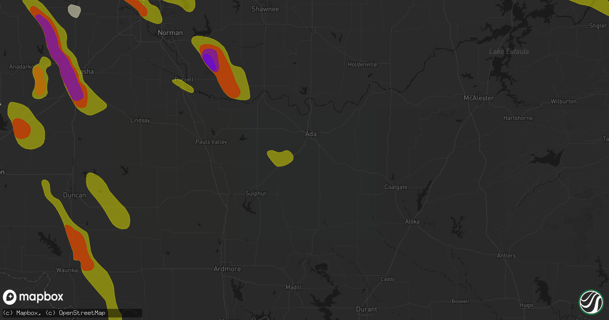 Hail map in Fitzhugh, OK on May 8, 2026