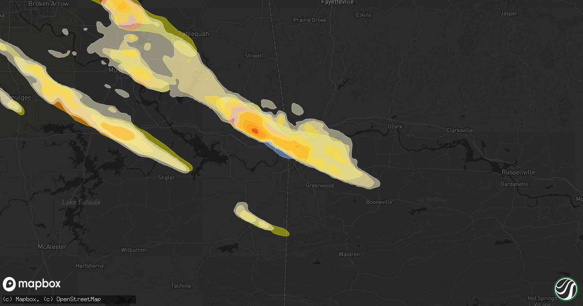 Hail map in Fort Smith, AR on May 8, 2026