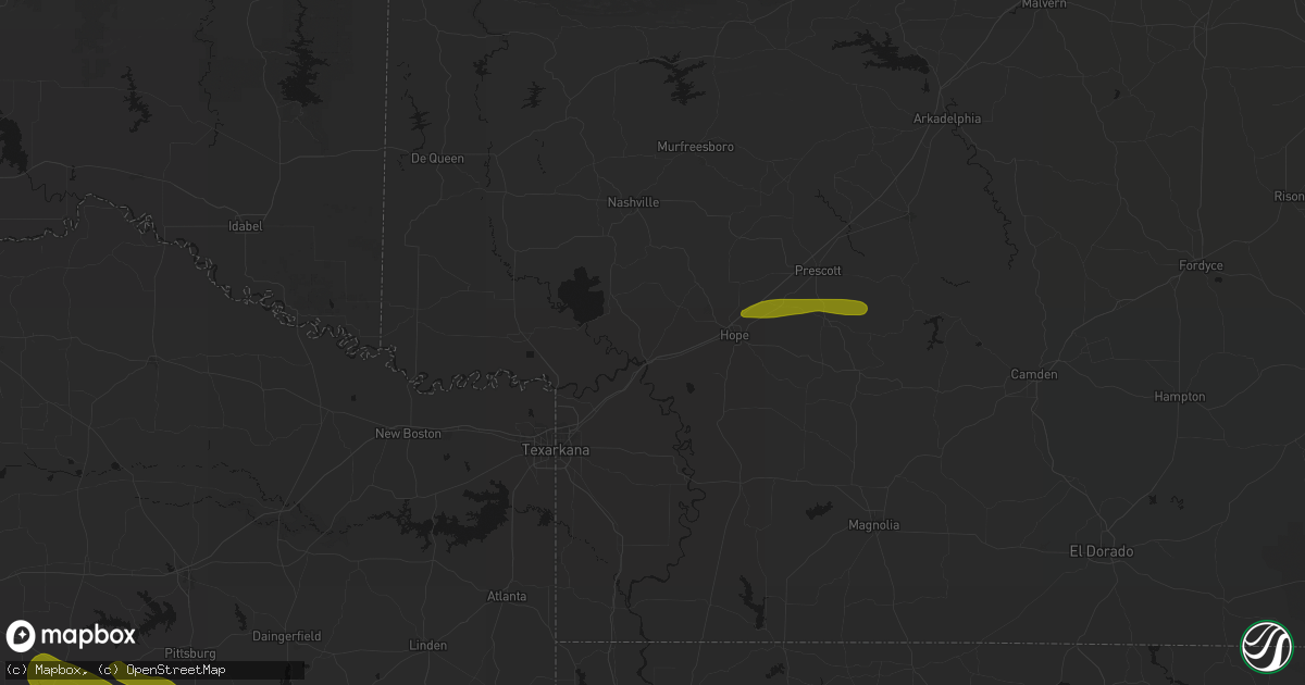 Hail map in Fulton, AR on May 8, 2026