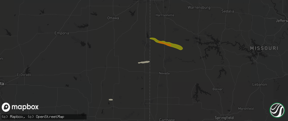 Hail map in Fulton, KS on May 8, 2026