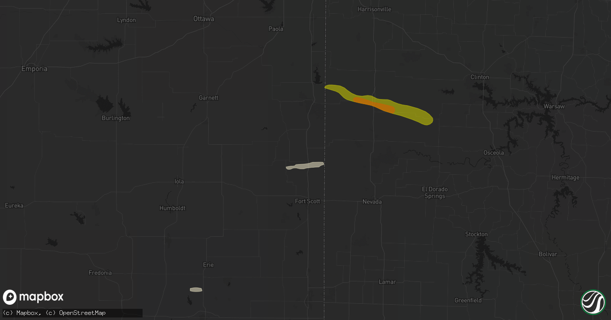 Hail map in Fulton, KS on May 8, 2026