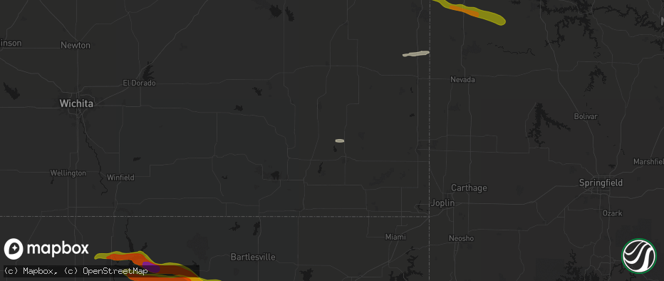 Hail map in Galesburg, KS on May 8, 2026