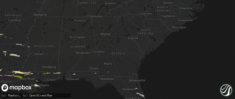 Hail map in Georgia on May 8, 2026
