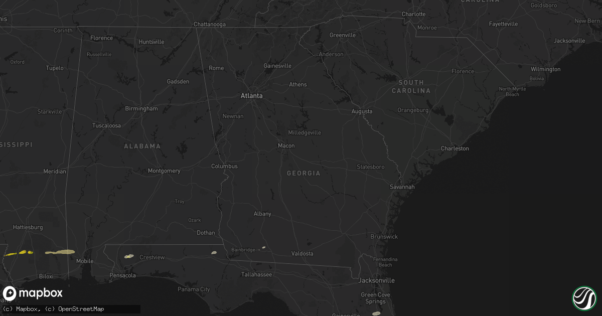 Hail map in Georgia on May 8, 2026