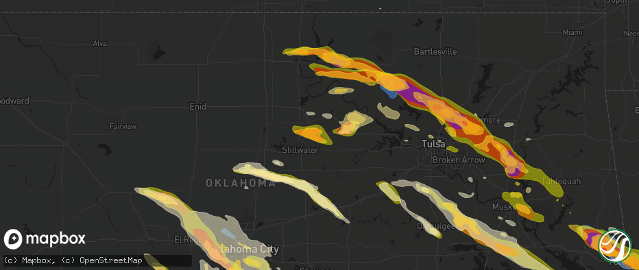 Hail map in Glencoe, OK on May 8, 2026