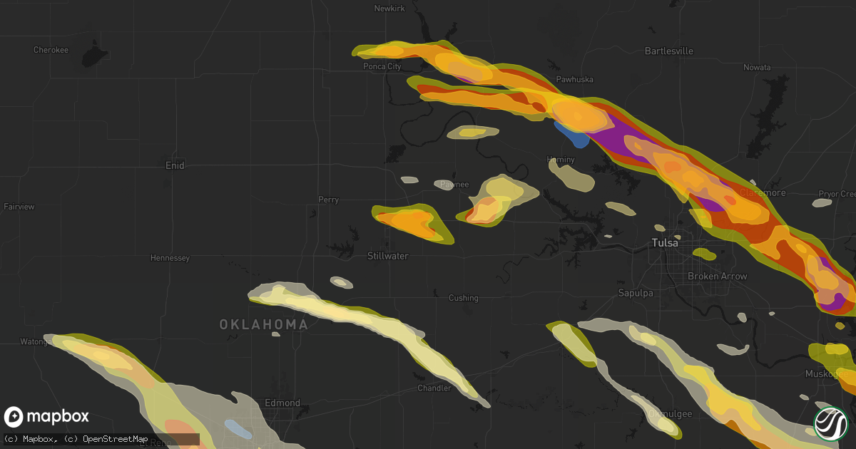 Hail map in Glencoe, OK on May 8, 2026