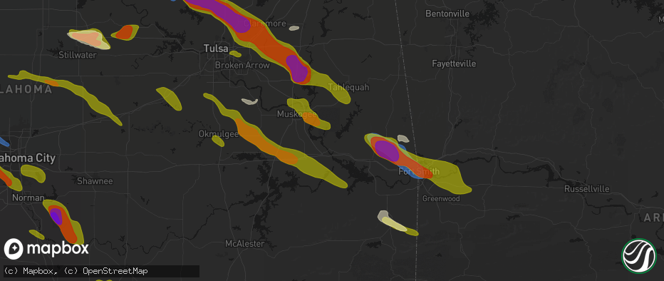 Hail map in Gore, OK on May 8, 2026