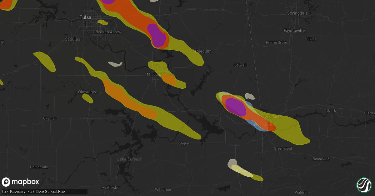 Hail map in Gore, OK on May 8, 2026