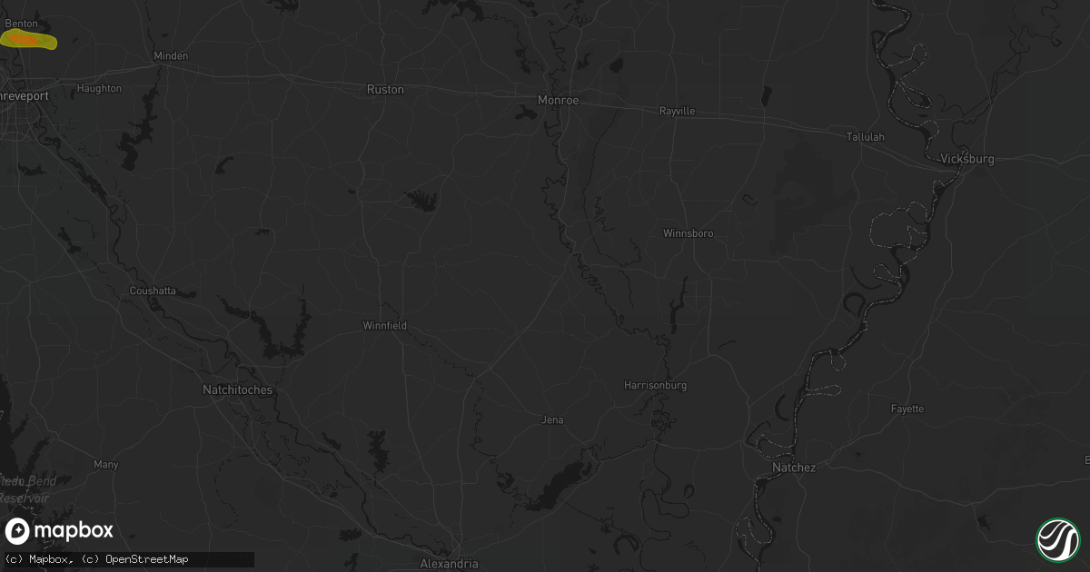 Hail map in Grayson, LA on May 8, 2026