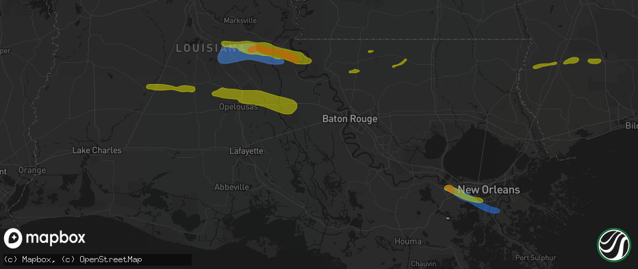 Hail map in Grosse Tete, LA on May 8, 2026