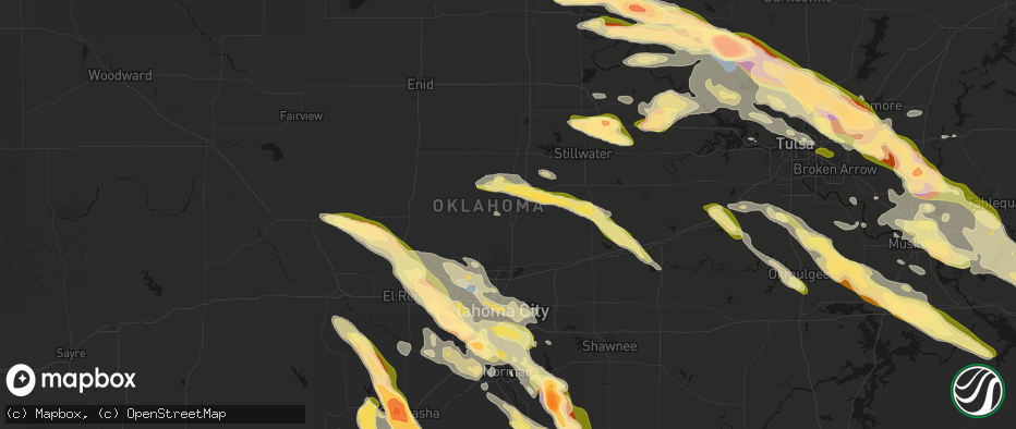 Hail map in Guthrie, OK on May 8, 2026