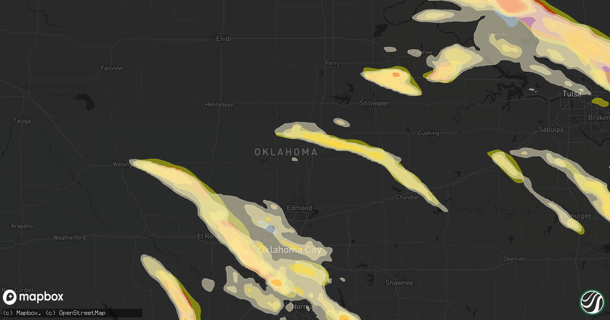 Hail map in Guthrie, OK on May 8, 2026