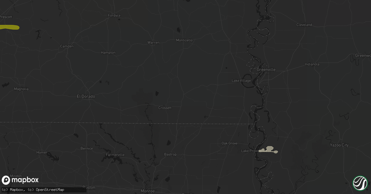 Hail map in Hamburg, AR on May 8, 2026