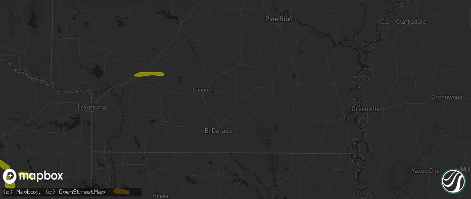 Hail map in Hampton, AR on May 8, 2026