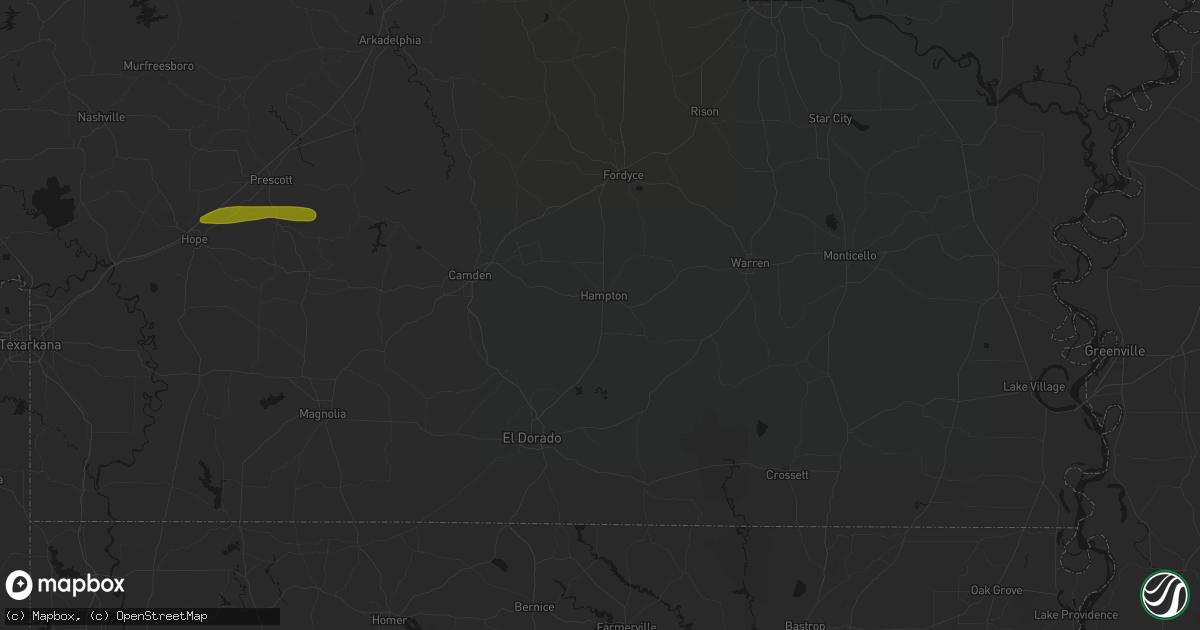 Hail map in Hampton, AR on May 8, 2026
