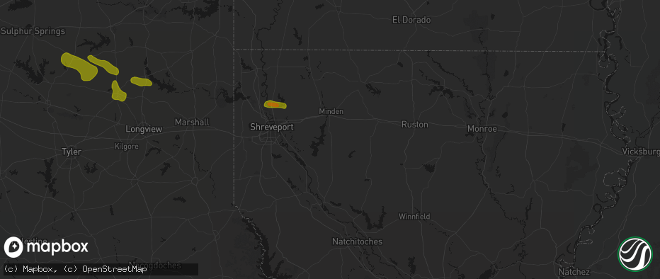 Hail map in Heflin, LA on May 8, 2026
