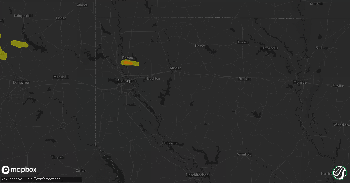 Hail map in Heflin, LA on May 8, 2026