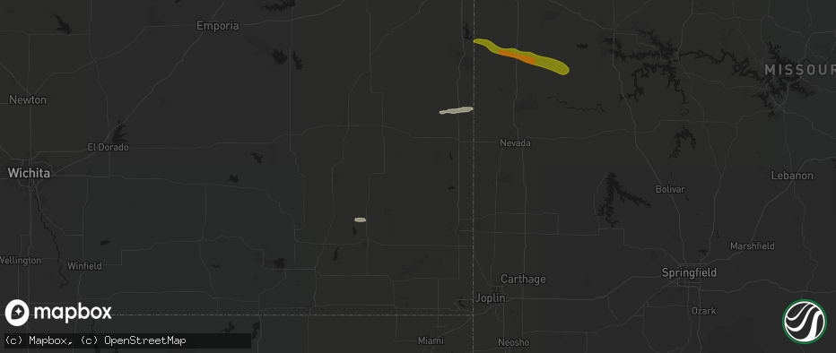 Hail map in Hepler, KS on May 8, 2026