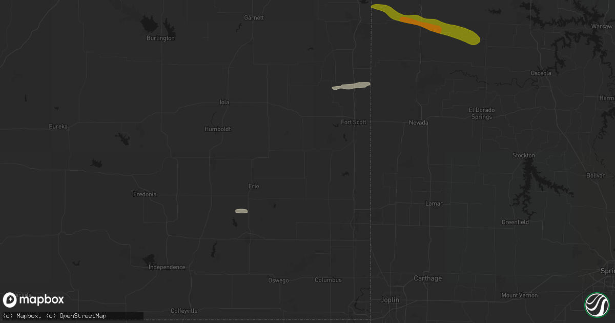 Hail map in Hepler, KS on May 8, 2026