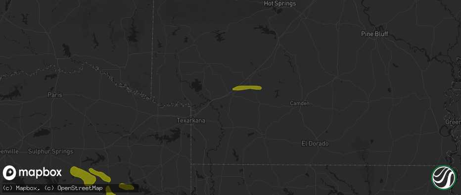 Hail map in Hope, AR on May 8, 2026