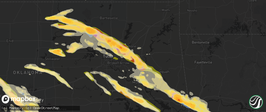 Hail map in Inola, OK on May 8, 2026