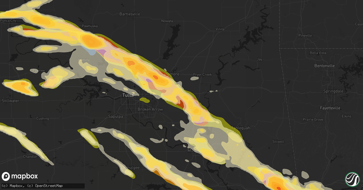 Hail map in Inola, OK on May 8, 2026