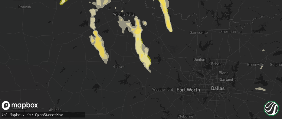 Hail map in Jacksboro, TX on May 8, 2026