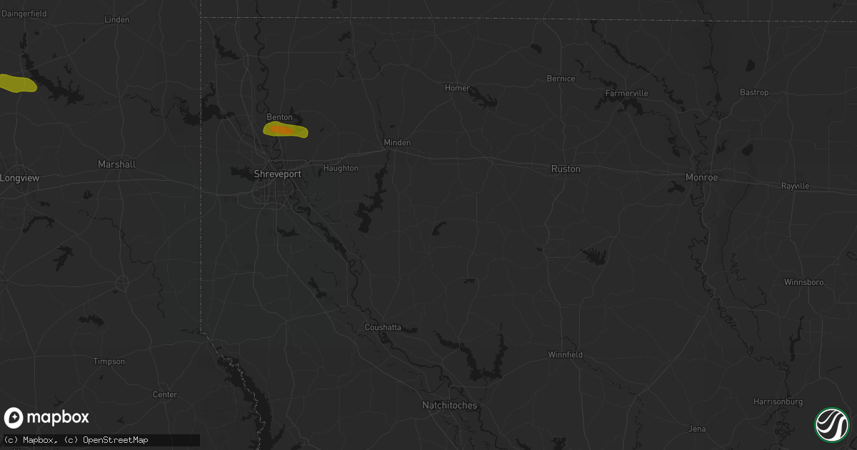 Hail map in Jamestown, LA on May 8, 2026