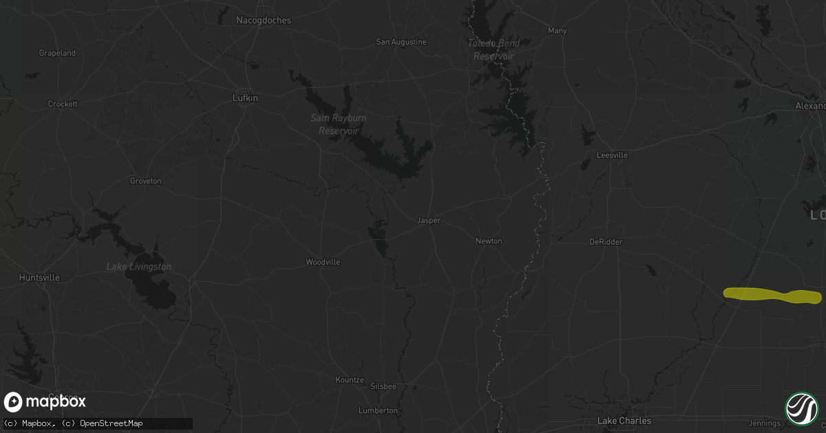 Hail map in Jasper, TX on May 8, 2026