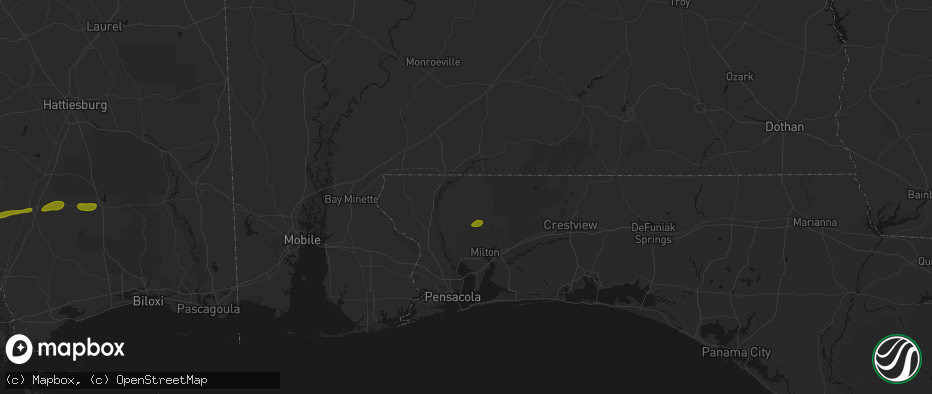 Hail map in Jay, FL on May 8, 2026