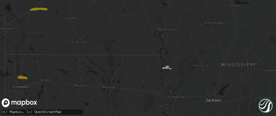 Hail map in Jones, LA on May 8, 2026