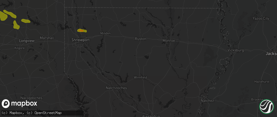 Hail map in Jonesboro, LA on May 8, 2026