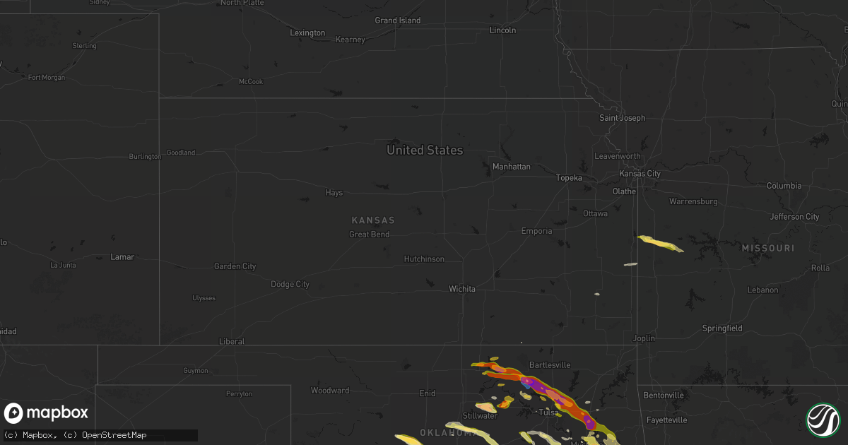 Hail map in Kansas on May 8, 2026