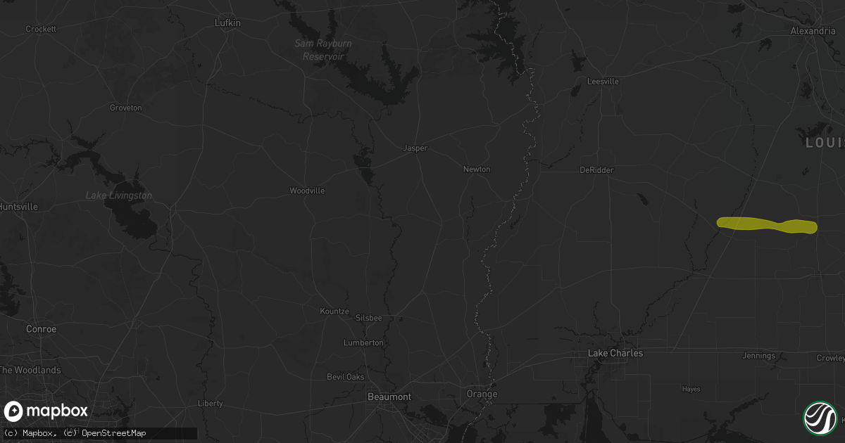 Hail map in Kirbyville, TX on May 8, 2026