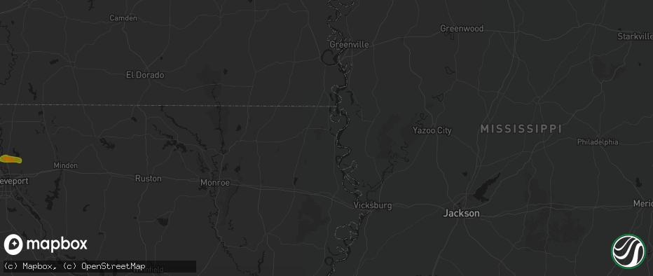 Hail map in Lake Providence, LA on May 8, 2026