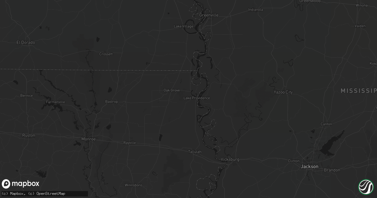 Hail map in Lake Providence, LA on May 8, 2026