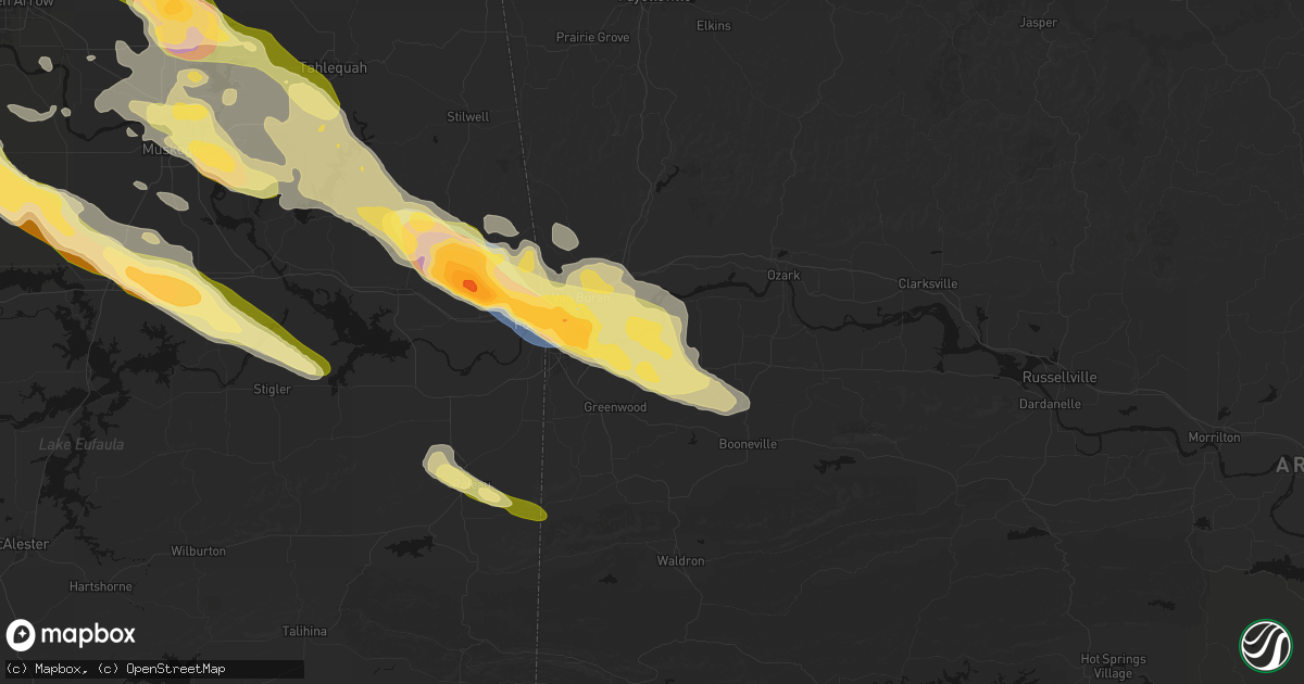 Hail map in Lavaca, AR on May 8, 2026
