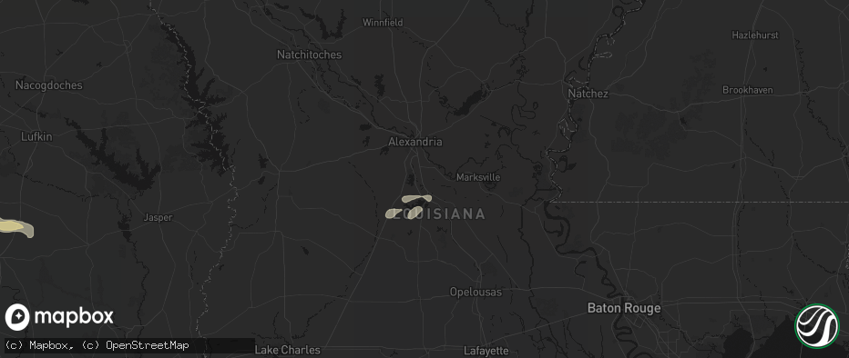 Hail map in Lecompte, LA on May 8, 2026