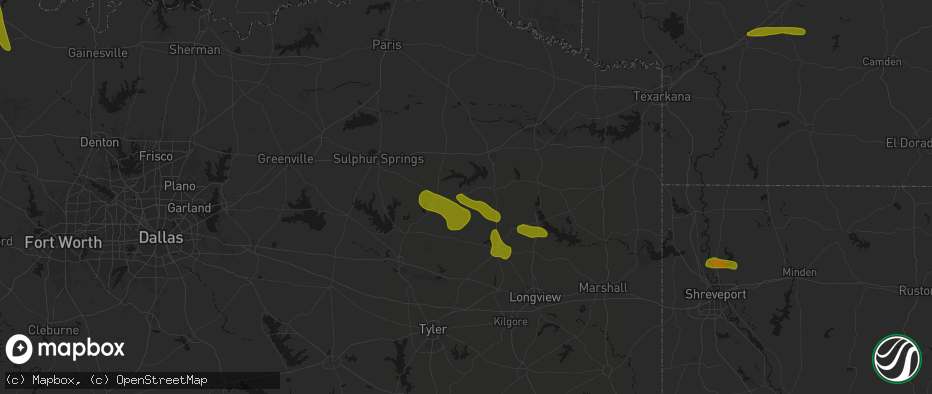 Hail map in Leesburg, TX on May 8, 2026