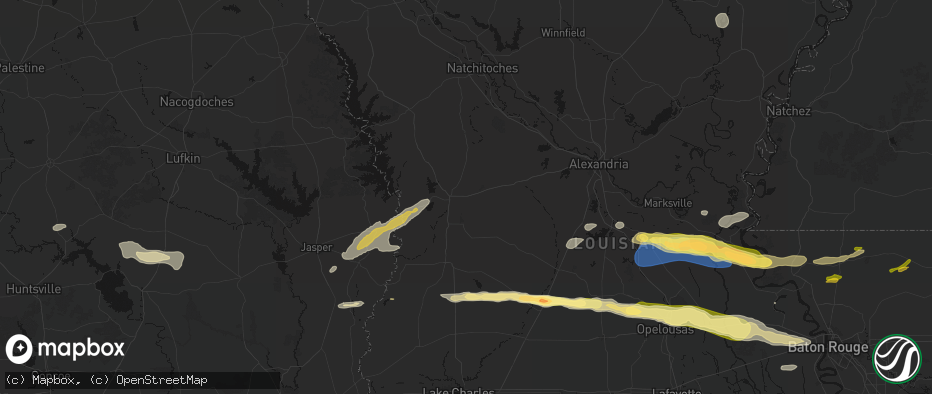 Hail map in Leesville, LA on May 8, 2026