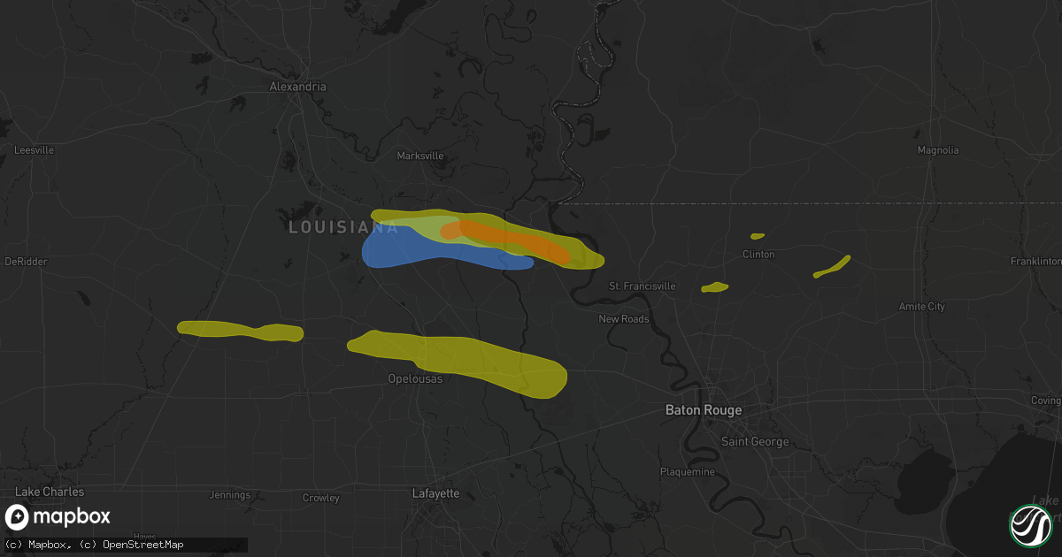 Hail map in Lettsworth, LA on May 8, 2026