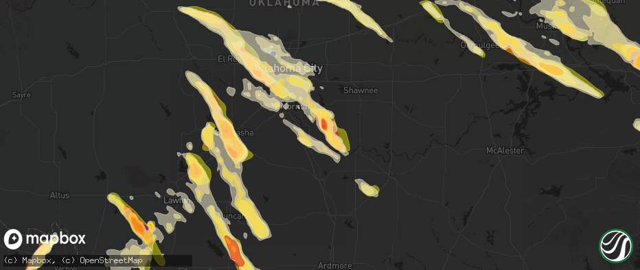 Hail map in Lexington, OK on May 8, 2026