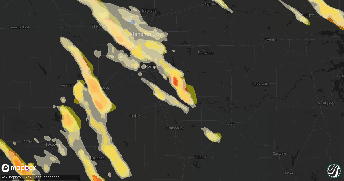 Hail map in Lexington, OK on May 8, 2026