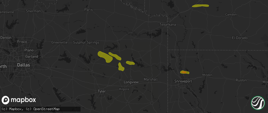 Hail map in Lone Star, TX on May 8, 2026